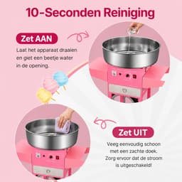 Seth Select Cotton Candy Machine met Kar – Elektrische Suikerspinmaker met Grote RVS Kom - Suikerspinmachine met Trolley - Pink — thumbnail 3
