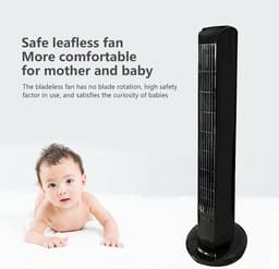 Ventilator Kolom - Bladloos Model - Ruimte Koelen - Stille Werking - 80 cm Hoog - Zwart — thumbnail 5