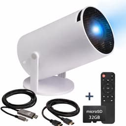 Mini Beamer + 32GB Micro SD Kaart - Full HD - Alles-in-één Smart TV Projector - 175 ANSI Lumen - Projector - Thuisbioscoop - Home Cinema -HDMI - USB-C - — thumbnail 1