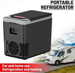 Mini Koelkast - Draagbaar - voor auto of thuis - 12V - 220V Dual-Power elektrische koeler Warmer - 10L - autokoelkast — thumbnail 4
