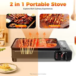Linkforu – Gas Barbeque – Grillplaat - Compacte TafelBBQ - Grill – Draagbaar – Butaangas - Binnen- en Buitengrill - BBQ Rooster — thumbnail 5