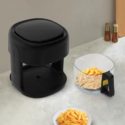 Heteluchtfriteuse, 3,3 l, 1350 W, airfryer met kijkvenster, 8 programma's, friteuse zonder olie, automatische uitschakelfunctie, gemakkelijk te reinigen, touchscreen, grillen, bakken, braden enz — thumbnail 2