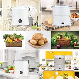 Elektrische Aardappelschilmachine - Automatische Schudder - Snel Groenten Schillen - Grote Capaciteit - 1 kg - Wit — thumbnail 3
