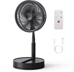 Wentinkmo opvouwbare ventilator - 8000mAh snel oplaadbare ventilator - Afstandsbediening staande ventilator — thumbnail 5