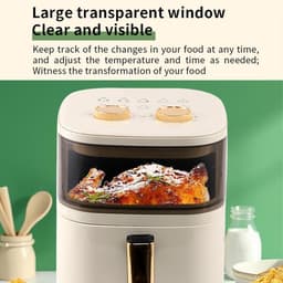 Digitale Airfryer - Hete Lucht Oven - Gezond Koken - Groot Kijkvenster - 6 Liter - Zwart — thumbnail 4