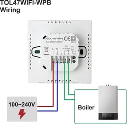 WIFI Verwarmingsthermostaat - Tuya Slimme Thermostaat - Digitale Kamerthermostaat - Voor Gasboiler en Vloerverwarming - Compatibel met Alexa en Google Assistant - 3A — thumbnail 3