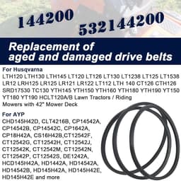 Dailygoods- Grasmaaier Aandrijfriem Vervanging 1/2" x 88" - Compatibel met Husqvarna - Voor AYP/Rijmaaier - Onderdeelnummer 144200 - Geschikt voor 42" Maaidek - Schokbestendig en duurzaam — thumbnail 4