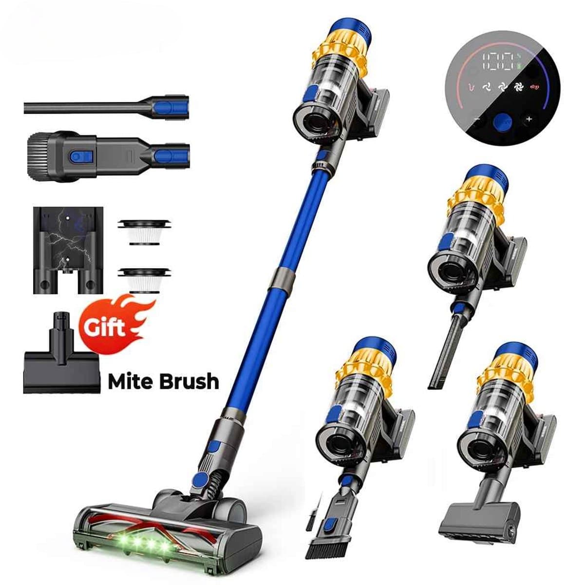 Glowstride - Draadloze stofzuiger - Steelstofzuiger - Slimme LED-functies - Verwijderbare Accu - 650W - display voor vloertapijt dierenhaar — afbeelding 1