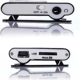 Okado Mini MP3 Speler Zwart met Clip – Voor Sport en Hardlopen – MicroSD Geheugenslot, Oordopjes en USB Oplaadkabel — thumbnail 2