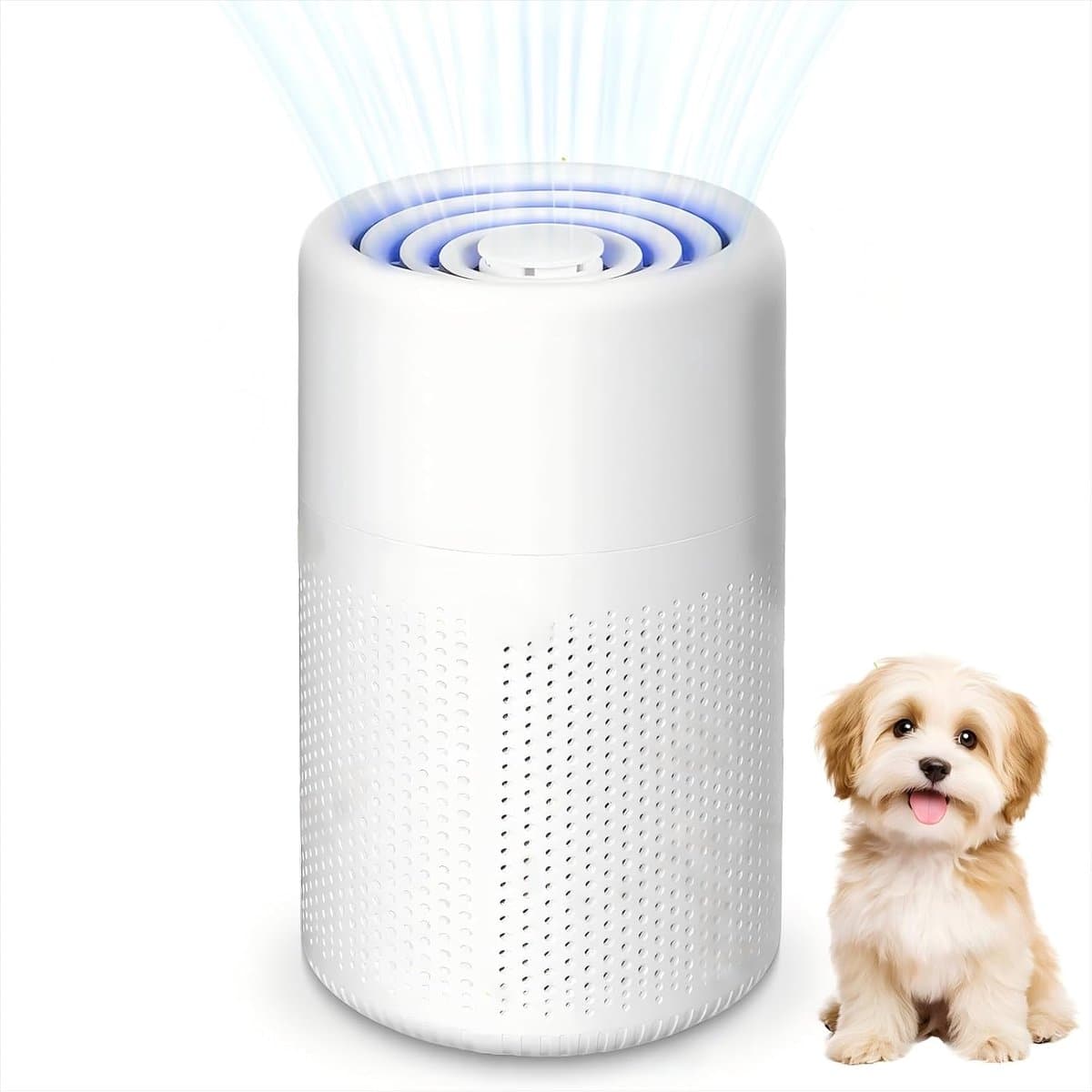 HEPA Luchtreiniger - Wit - 12 x 12 x 20 cm - Compact Luchtfilter met USB-aansluiting en Aromatherapie - Voor Allergieën en Huisdiereigenaren — afbeelding 1