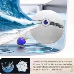 Draagbare aanrecht vaatwasser, high-speed USB vaatwasser voor huishoudelijk gebruik keuken, fruit en groente reiniger, — thumbnail 5