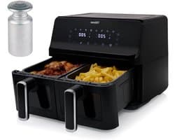 Digitale Heteluchtfriteuse - Dubbele Mand Airfryer - Gezond Koken - Dubbele Manden - 8 Liter - Zwart