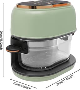 Heteluchtfriteuse - Airfryer Frituurpan - Vetarm Koken - Met Kijkvenster - 4 Liter - Groen — thumbnail 5