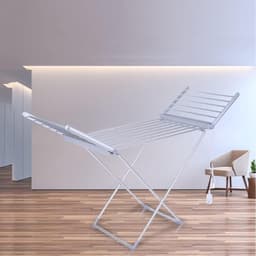Opvouwbaar droogrek - Wasdroger rek - Kleding drogen - Elektrisch verwarmd - 16 kg capaciteit - Zilver — thumbnail 5