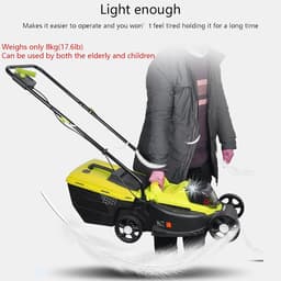 Elektrische Grasmaaier - Accu Grasmaaier - Gazon Onderhoud - Borstelloze Motor - 33 cm Snijdbreedte - Zwart — thumbnail 5