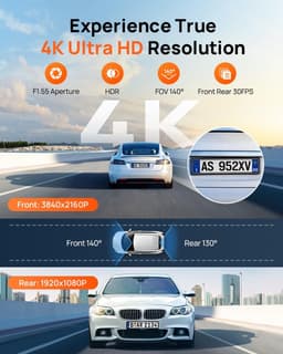Dashcam auto 4K - voor- en achtercamera - GPS, WiFi, nachtzicht en 128GB SD-kaart — thumbnail 4