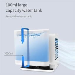 Mini Airco - Persoonlijke Koeler - Persoonlijke Verkoeling - 3-in-1 Functie - 1000ml Reservoir - Wit — thumbnail 2