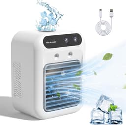carmdering - 2-In-1 Draagbare Airconditioner - Persoonlijke Luchtverkoeler - Mobiele Klimaatbeheersing - Ultras stille Bevochtiging - Duurzaam Plastic - Energiezuinig Design - Ideaal Voor Reizen - 1 Stuk — thumbnail 1