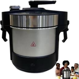 Keukenmachine - Fufu machine - Afrikaanse gerechten maken - 6-in-1 functie - 6L capaciteit - Zilver — thumbnail 1