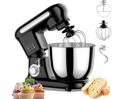 Deegmixer - Bakmachine - Thuis Bakken - Krachtige 1000W Motor - 3.5L Kom - Zilver