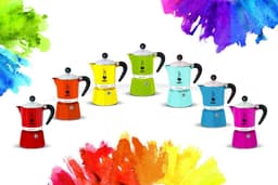 Bialetti Rainbow Rood Percolator 200ml – 3 kops — thumbnail 4