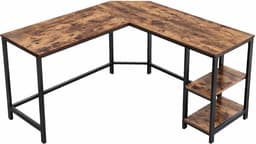 Furnihaus - Computer tafel - Hoek Bureau - Idustrieel - Vintage - Hout - Metaal - 138x138x75cm — thumbnail 1