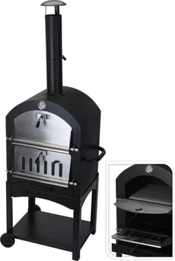MaxxGarden Pizza oven - Smoker barbecue houtskool 45 x 65 x 158cm — thumbnail 1