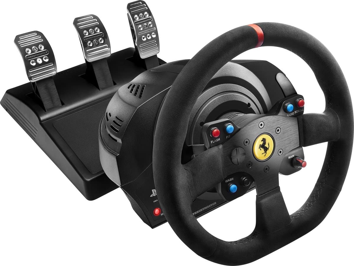 Thrustmaster T300 Ferrari Integral - Racestuur met 3 pedalen - Force Feedback - voor PS5 / PS4 / PC — afbeelding 1
