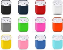Airpods Silicone Case Cover Hoesje geschikt geschikt voor Apple Airpods - Mango — thumbnail 2