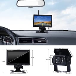 BrandWay Draadloze Achteruitrijcamera set met 7 inch scherm - Achteruitrij Camera Draadloos voor Auto / Camper / Caravan / Vrachtwagen / Landbouwmachines — thumbnail 4