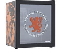 Husky KK50-DUTCHLION - Mini Koelkast - Met Glazen Deur - 46 Liter - 40dB - Oranje - Leeuw