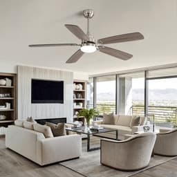 REDOM - Plafondventilator met LED-verlichting 52 inch - 5 bladen, afstandsbediening en 6 snelheden - Geborsteld nikkel — thumbnail 5