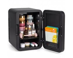 Mini koelkast 4.5L - Skincare & make-up fridge - Eten & drinken - Organizer - 12V & 230V - Koel & warm - Auto koelkast - Compact - Zwart
