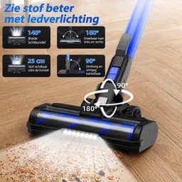 Grenintol Steelstofzuiger Draadloos – 60 Min Accuduur – Steelstofzuiger – 4 stuks HEPA-filters – 65.000 Pa – Stofzuiger zonder zak – 3 Opzetstukken – Slechts 1.6 kg – Voor Tapijten en Harde Vloer – Blauw — thumbnail 2
