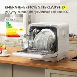 Mini Vaatwasser – Vrijstaand Tafelmodel – 6+3 Programma's – 5L Watertank – 98°C Stoomreiniging – Wit — thumbnail 2