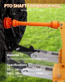 Aftakas PTO Zware Serie 4 - Oranje 39-55 Inch - 1-3/8 Inch 6-Groef - Gelegeerd Staal - Voor Tractoren En Bosmaaiers — thumbnail 2