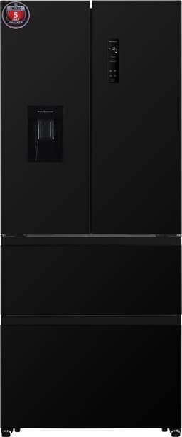 Frilec BONNFD455-WS-040DB - French Door Koelkast - 441 liter - No Frost - Waterdispenser - 39 dB - Energielabel D - Zwart - Amerikaanse koelvriescombinatie — thumbnail 1