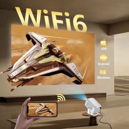 Beamer Draagbaar 300 ANSI Lumen Wi-Fi 6 - 1080P 4K Ondersteuning DLP - Wit - Thuisbioscoop Mini Projector — thumbnail 1