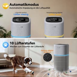 Luchtreiniger Intelligente - Voor Grote Ruimtes 250 m² - H13 HEPA Filter - Elektrisch Met Snoer - Voor Allergieën En Huisdieren — thumbnail 3