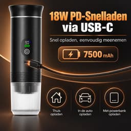 Draagbaar Koffiezetapparaat - 3 in 1 Koffiezetapparaat - 12 Volt Portable Koffiemaker Camping- Oplaadbaar USB-C - Camping Espressomachine - Geschikt voor Capsules en Gemalen Koffie — thumbnail 4