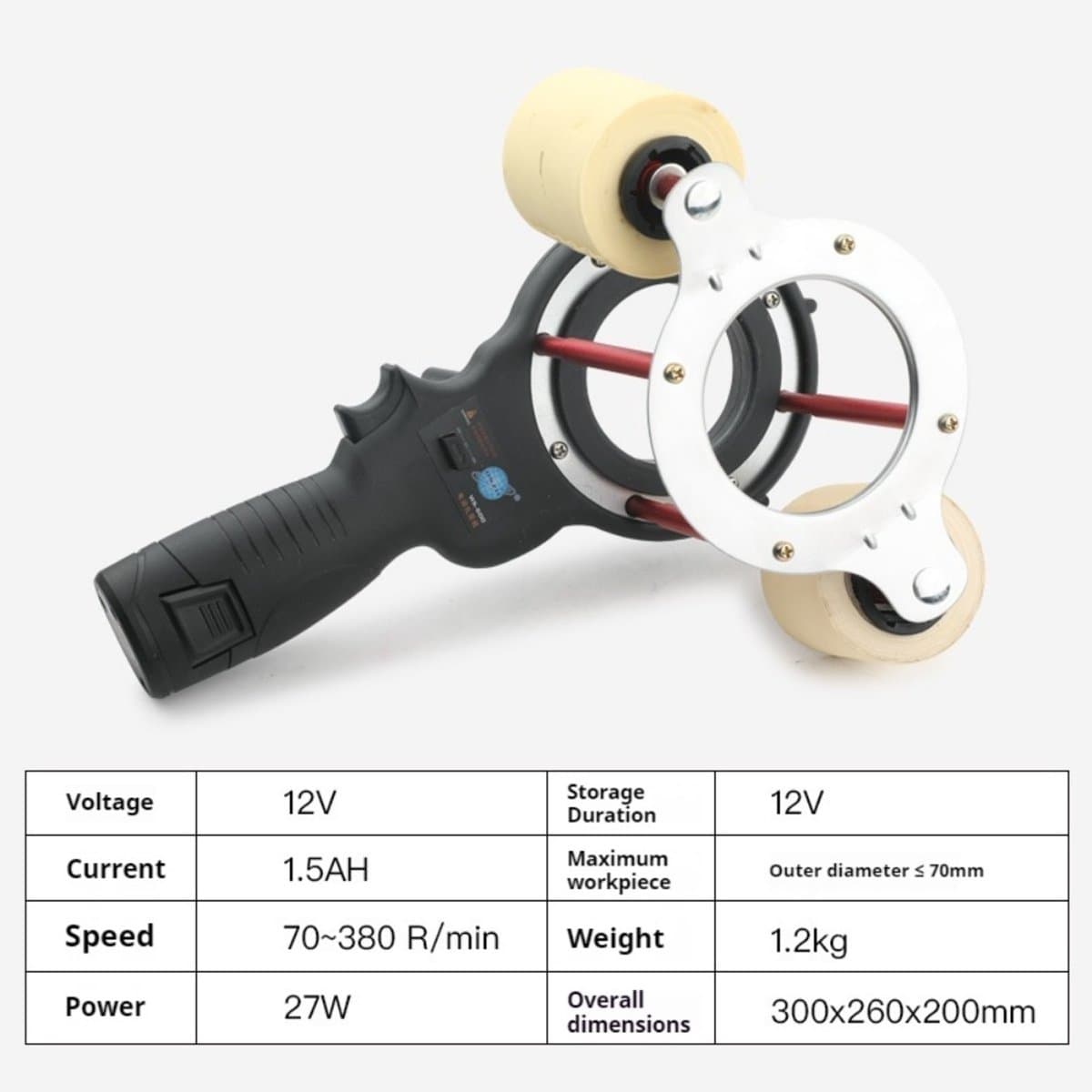 Pijpwikkelaar Elektrisch - 12V Semi-Automatisch - 27W Vermogen - Lithium Batterij - Voor Airconditioning Pijp Isolatie — afbeelding 1
