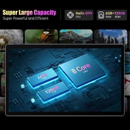 Tablet 15.6 Inch Grijs - Android 14 Besturingssysteem - 8 GB RAM - 128 GB Opslag - IPS Scherm - Voor Zakelijk En Multimedia — thumbnail 4