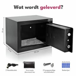 LEBENLANG Kluis - Incl. Brandwerende tas & Noodsleutel I 5 Liter | Brandkluis Met Cijferslot Voor Geld & Sieraden I Wandkluis Inbouwkluis Kleine Safebox — thumbnail 5