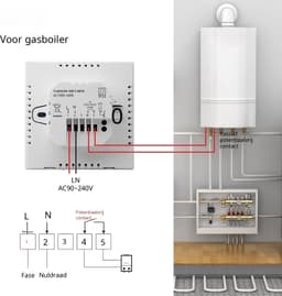 Warmara Thermostaat voor cv - CV Thermostaat - Slimme Thermostaat - Zwart - 4cm x 9cm x 9cm — thumbnail 4