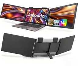 CreateEcom draagbare monitor - mobiele monitor - 14 inch - 60Hz - 1920*1080P - Triple Laptopmonitor - IPS Draagbare Triple Monitor met USB-C poort voor 14-16,5 inch laptops - Windows/Mac Xbox — thumbnail 1