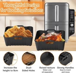 Siliconen airfryeraccessoireset met liners, handschoenen, grillrekken en muffinvormpjes — thumbnail 3