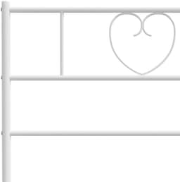 Bedframe met hoofdeinde metaal wit 183 x 213 cm Telaio per camera da letto Cornice da letto per soggiorno Struttura del letto dell'hotel Adatto per camera da letto — thumbnail 2