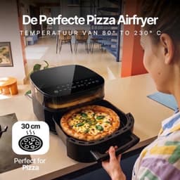 Heteluchtfriteuse XXL - 6 Liter Inhoud - 2850 Watt Vermogen - Zwart - Digitale Touchscreen Airfryer — thumbnail 3