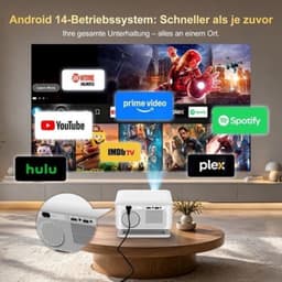 Mini Beamer 1920 x 1080 LED - WiFi 6 Android 14 Smart Projector - Draagbaar Lichtgewicht - HDMI USB Bluetooth - Voor Gaming Onderwijs Thuisbioscoop Zakelijk — thumbnail 4