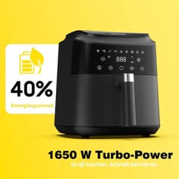 XL Airfryer 6L, heteluchtfriteuse met 9 programma's, heteluchtfriteuse met digitaal display, warmhoudfunctie, 1650 W, metalen binnenruimte, zonder PFAS, voor gezond koken, 40-200 °C — thumbnail 4